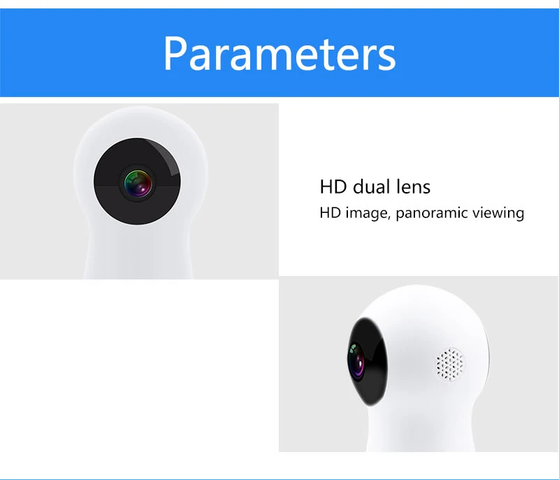IP камера N_eye с Wi Fi HD 1080P двойной панорамный объектив 720 градусов мини