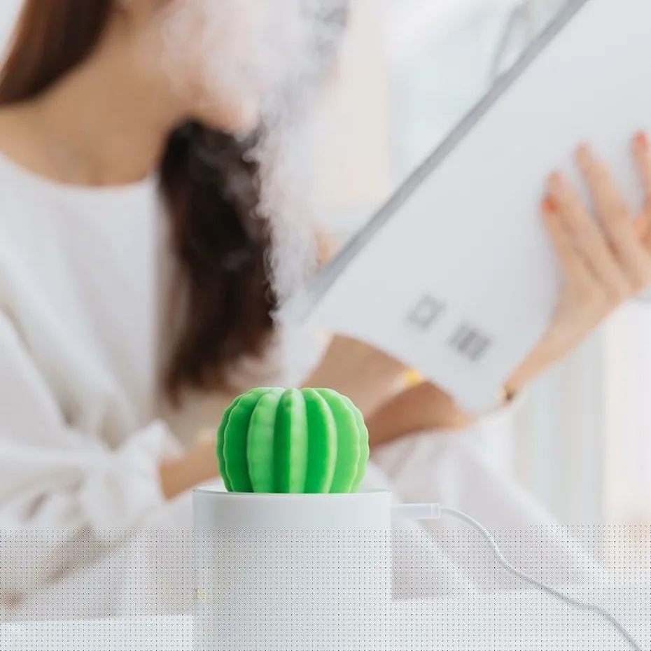 Ультразвуковой увлажнитель воздуха Cactus USB со светодиодсветильник кой диффузор