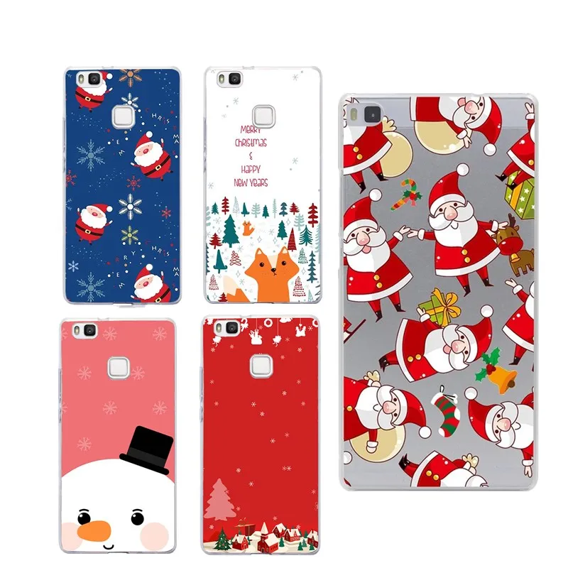 Новогодний чехол с изображением оленя снеговика для телефона huawei P Smart Case Мягкий