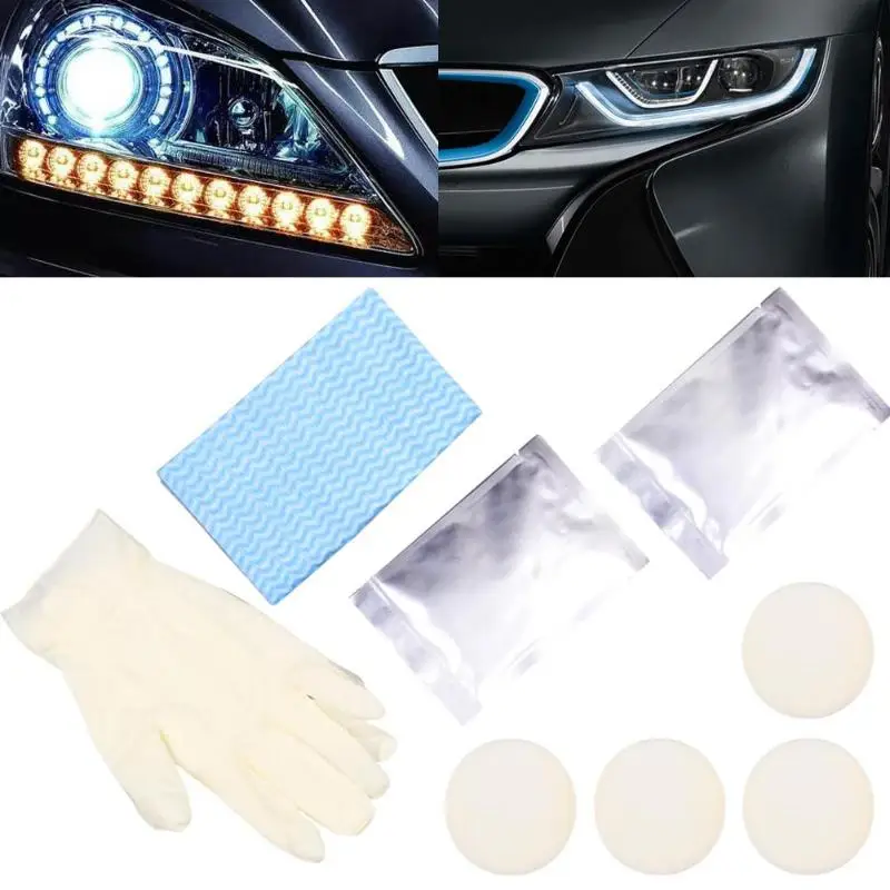 

1Set Lenses Polishing Car Headlight Restoration Liquid Headlamp Brightener Kit for Car Head Lamp Lense Deep Clean UV Protective