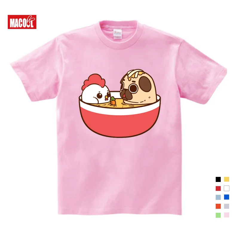 

Kids Girls Baby Clothes for Summer Dog Bubble Bath Printing T Shirt Boys Summer Clothes Short Pink Cotton T-shirts 3-15 Years