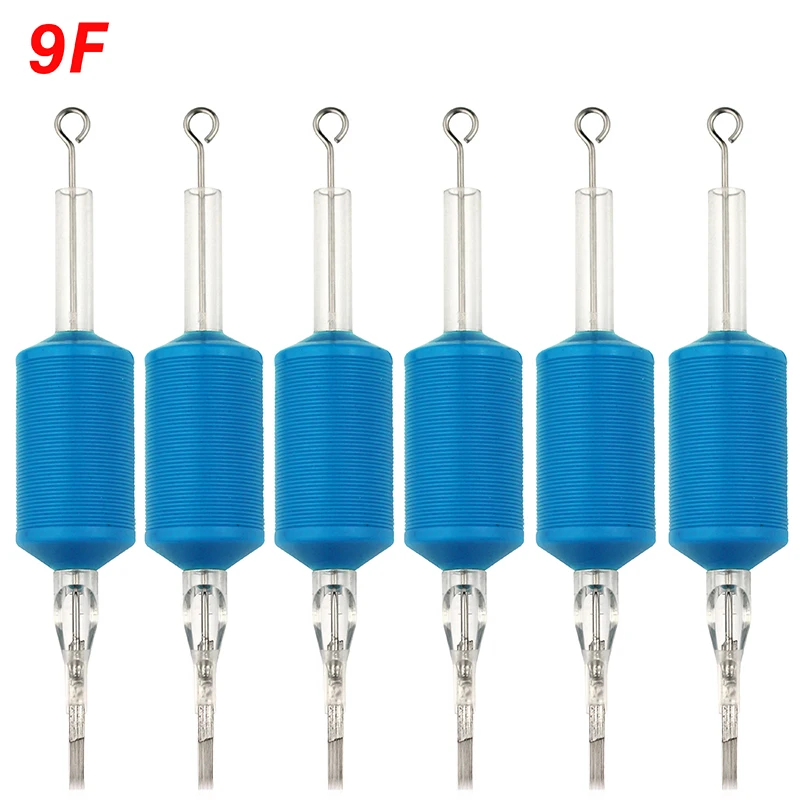 

OPHIR 6PCS/Lot 9F Blue Disposable Tattoo Tube Tips with Nozzle Needles Grip _TA111(9F)-6x