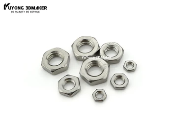 

10pcs/pack M5 Hex Machine Screw Nuts Stainless Steel Thin Nut Fine Thread Nut Color Silver for openbuilds