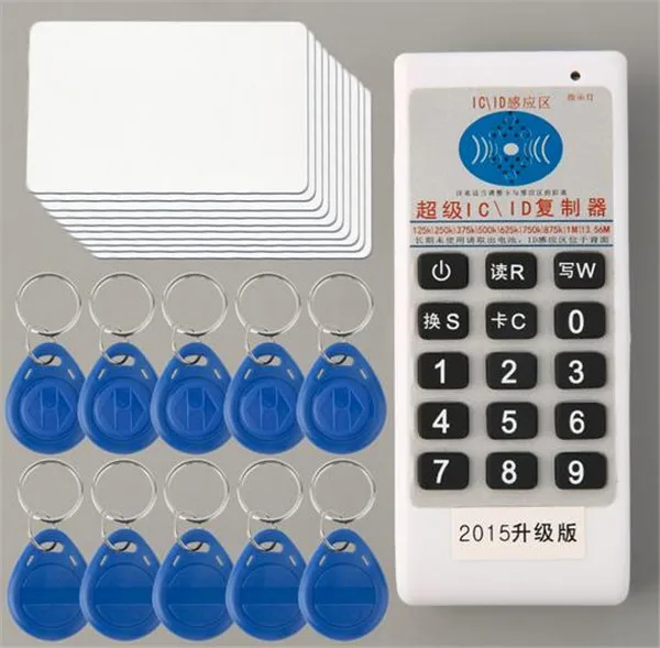 13.56mhz 125khz key duplicator handheld access card rfid copier clone + 10pcs UID cards and 10pcs EM4305 rfid keyfobs 13.56mhz 125khz key duplicator handheld access card rfid copier clone + 10pcs UID cards and 10pcs EM4305 rfid keyfobs