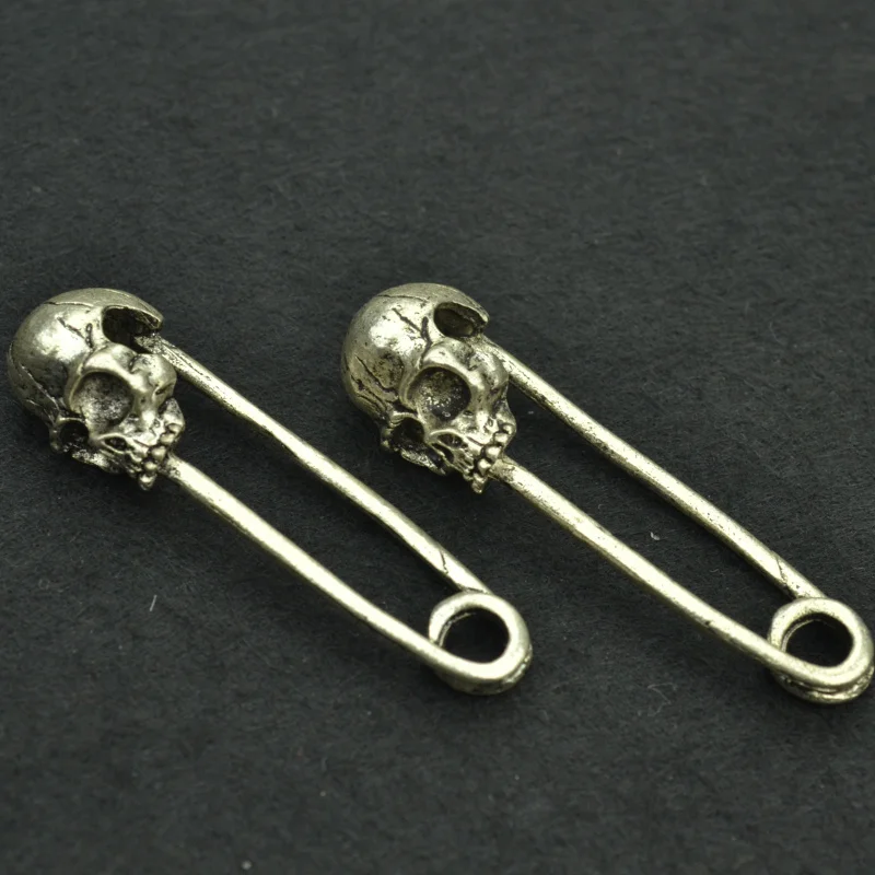 

Free Shippin 5 pcs 49*14 mm antique silver Alloy Skeleton charms Pendant Jewelry Findings 3313A