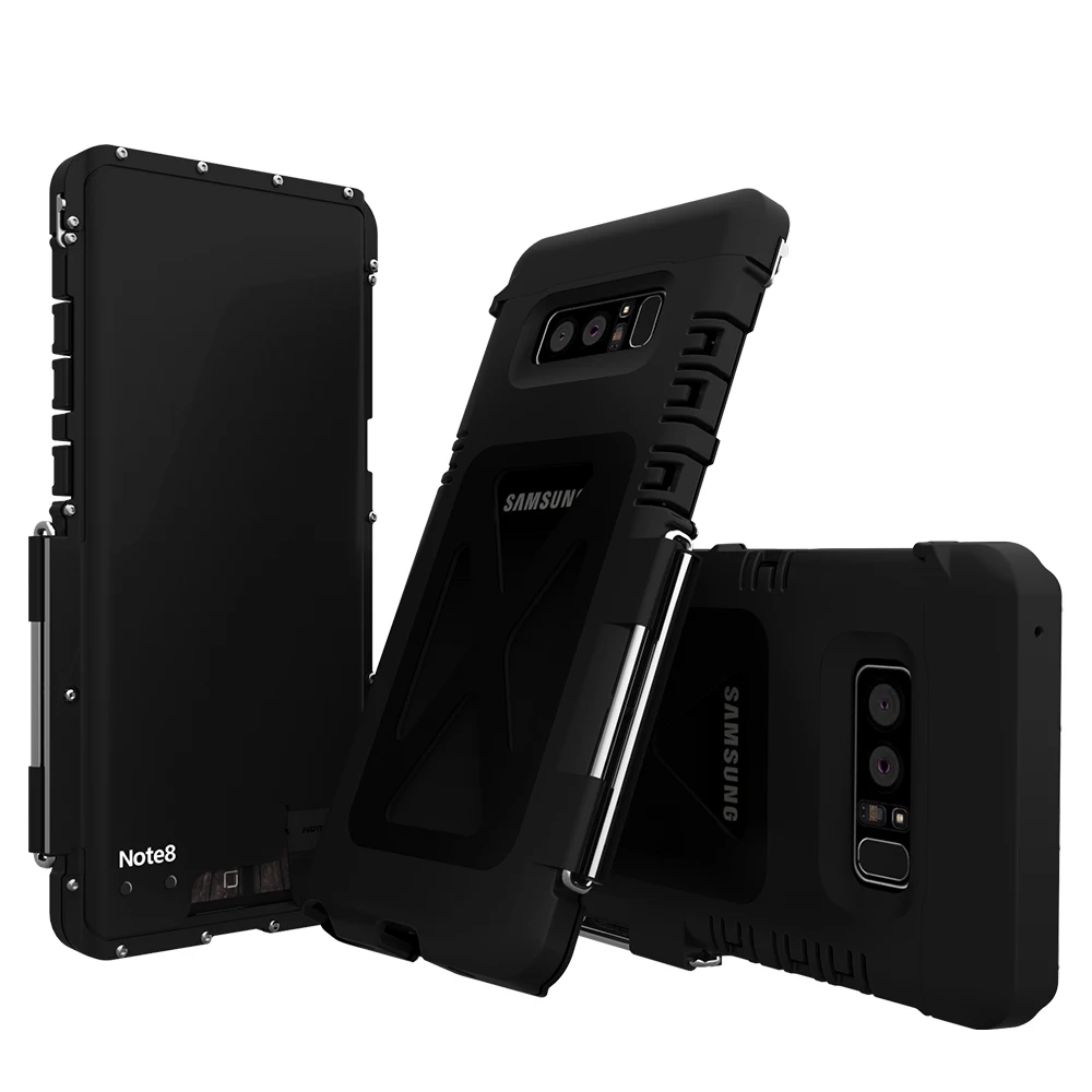 

Kickstand Stainless Metal 304 Flip Case For Samsung Galaxy Note 8 Shockproof Note8 Sports Flip Cover Plastic Silicon Case Slim
