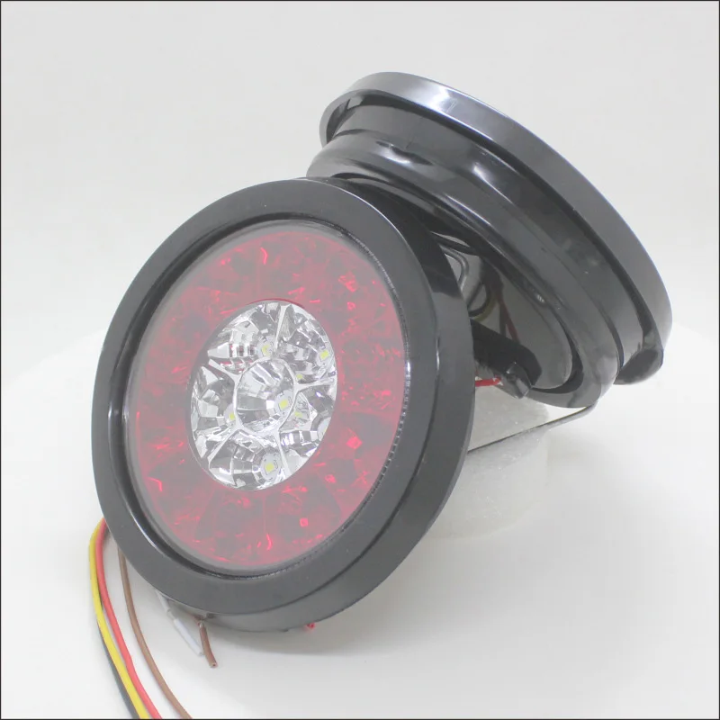 1 пара 16LED автомобиля задние фонари 4 дюймовый круглый резиновый Предупреждение
