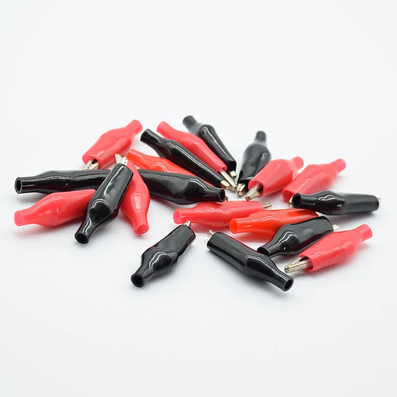 35mm soft plastic coating test probe alligator clip crocodile test clip 20Pcs