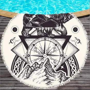 

Hot Weather Big Size Beach Towel Mat 150cm Round Chiffon Beach Pool Home Shower Towel Blanket Table Cloth Yoga Mat
