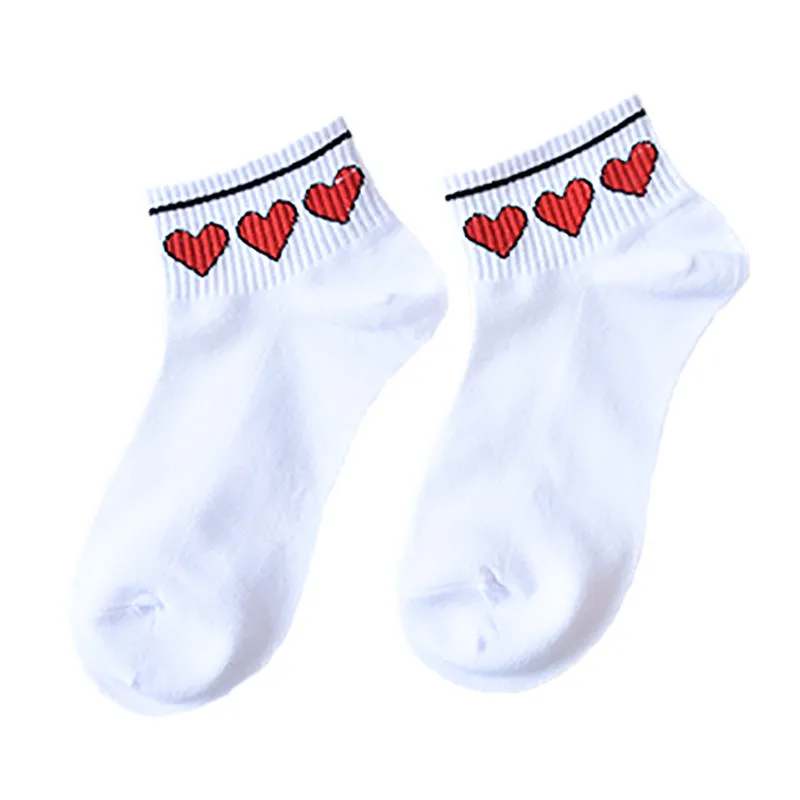 Harajuku, модные женские короткие носки с забавной планетой, клубникой, сердечками, дышащие милые корейские женские стильные носки для девочек