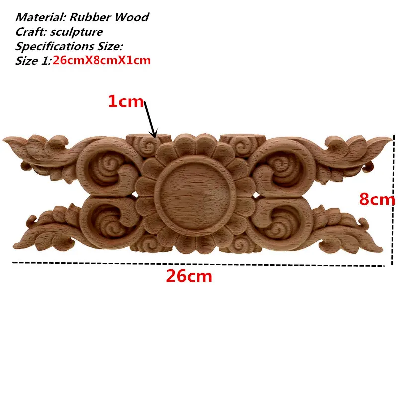 VZLX античные декоративные деревянные аппликации мебельный шкаф натуральные молдинги наклейки цветок резьба фигурки Свадебные украшения