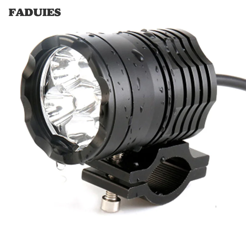 FADUIES Pair 60W Motorcycle Bicycle LED Fog lights Auxiliary driving Lamp Motorbike High Brightness 6000K White +Switch (9)
