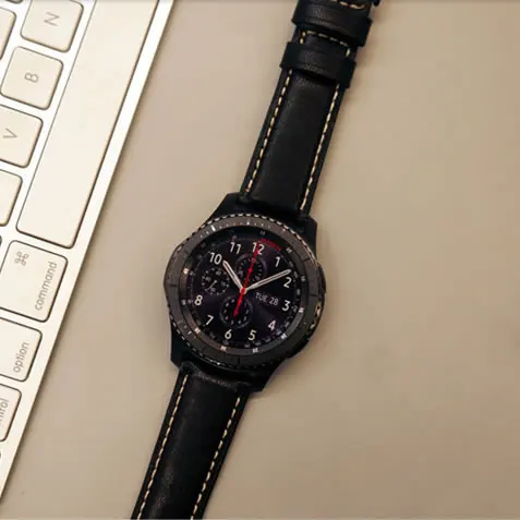 AKGLEADER ремешок для samsung Galaxy Watch 46 мм gear S3 22 мм ремешок из натуральной кожи браслет для huawei Watch GT Amazfit