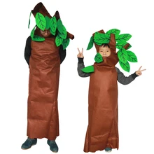 Популярные зеленые костюмы на Хэллоуин; Детский карнавальный костюм с рисунком деревьев; экологически чистый материал; хорошо продуманный