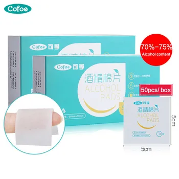 

100pcs Cofoe Medical Alcohol Swab Alcohol Pads Cotton Ball Wipes Disposable Alcoholic Cotton Wound Disinfection Antiseptic
