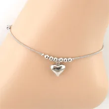 2017 Mejor Precio en forma de Corazón Colgante Delfines Pulsera Tobillera Joyería Del Pie de Playa de la Sandalia
