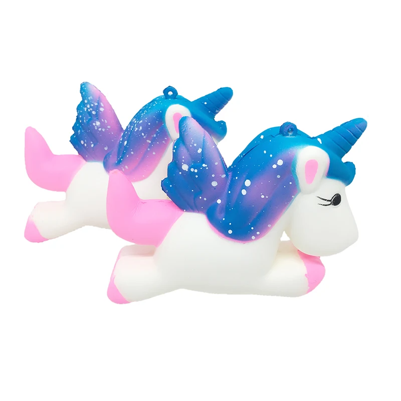 

11CM Jumbo Colorful Unicorn Squishy Doll Slow Rising Flying Horse Phone Strap Decompression Toys Kids Fun Gift Toys