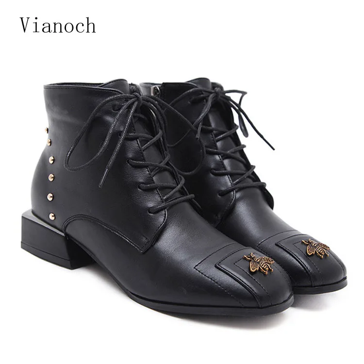 Женские ботильоны из натуральной кожи черные на плоской подошве aa0320|fashion booties|leather