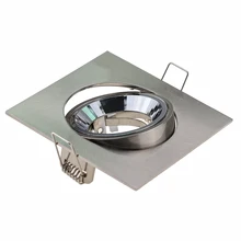 Горячая квадратный никелевый встраиваемый регулируемый светодиодный светильник GU10 MR16 держатель лампы Точечный светильник фитинги рамка вырез 88 мм
