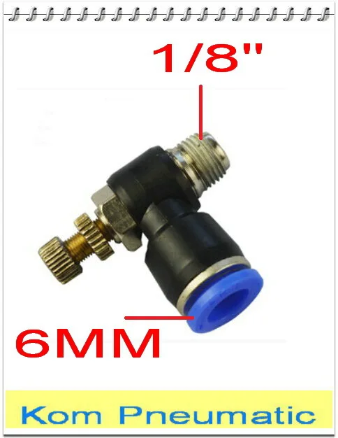 1pc Air Flow Speed Control Valve Tube OD 1/8" Inch Pneumatic Push In Fitting 
