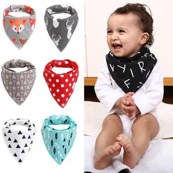 

Velvet Cotton Baby Bibs Burp Cloth Baby Stuff Babador Cartoon Arrow Wave Triangle Bandana Bibs Reusable Infant DS39