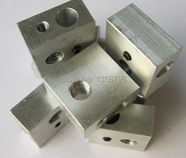 

50pcs/lot Aluminium Heater Block For RepRap Makerbot 3D Printer Extruder Hot End With Screw