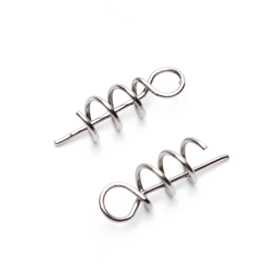 20-50pcs/lot Fishing Hook Centering Pins Spiral Fishing bait Steel Spring Crank Lock for Soft Lure Fishing Accessories WW1082