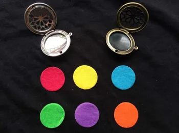 

100pcs/lot 25*25mm Mixed Color Round Shape Perfume Pads Diffuser Pads For Essential Oil Lockets