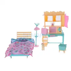 Роскошный пластиковый игровой набор мебели для кукол Барби дом спальня