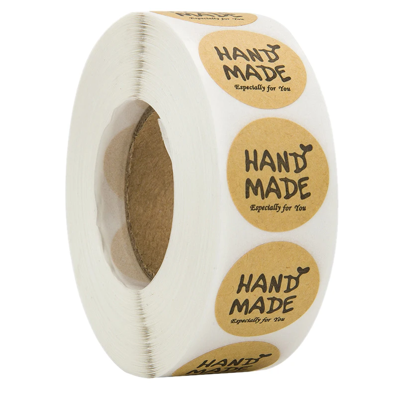

Hand Made Especially For You Stickers 1 Inch Round Total 500 Adhesive Labels Per Roll