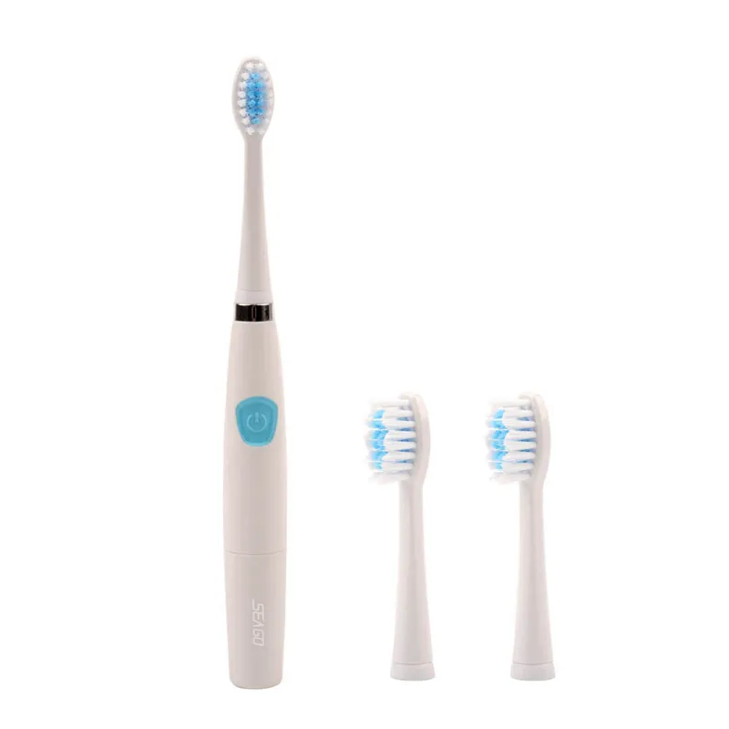 

Waterproof Electric Toothbrush Vibration With 2 Replaceable Brush Head DuPont Bristles Oral Hygiene Battery Operated Tooth Brush