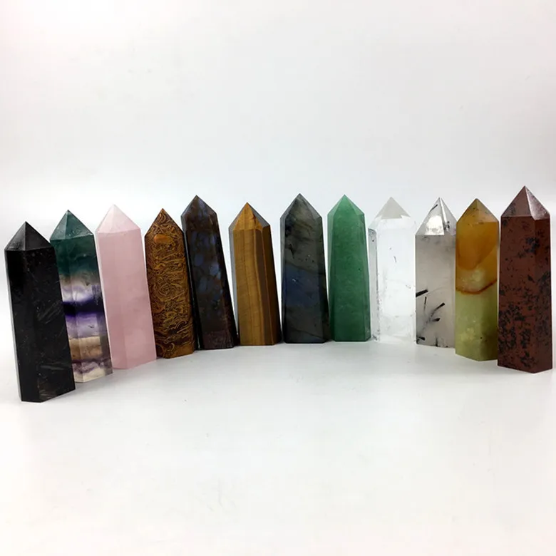 

12pcs All kind of Quartz crystal Point wand crystal quartz obelisk reiki healing rose energy gemstone for home decora