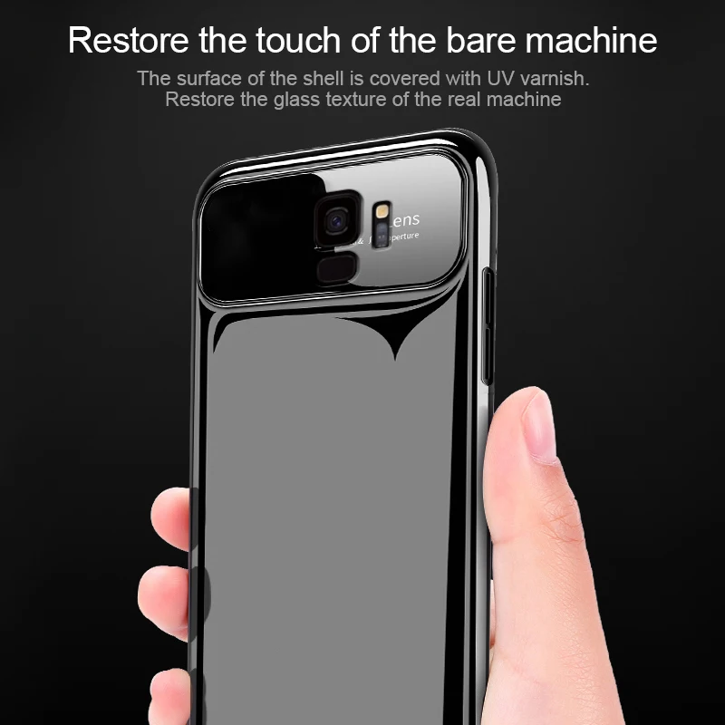 RZP Роскошный Жесткий чехол для телефона Samsung Galaxy S9 Plus из закаленного стекла + PC