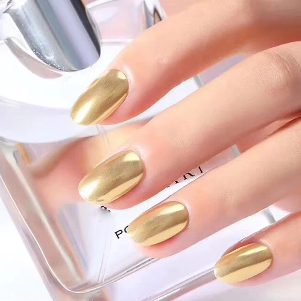 1 коробка поток Золотой зеркальный порошковый хромированный эффект лак для ногтей Фольга для ногтей Блестящий серебряный дизайн ногтей украшение порошок Prego em po