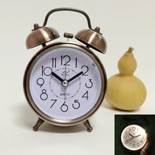 Reloj despertador Vintage Retro con puntero silencioso y doble timbre fuerte, reloj despertador con luz de noche junto a la cama, decoraciones para el hogar