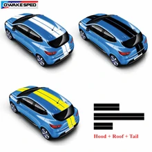 Для Renault Clio Motor Sport Styling Stripes украшение всего тела наклейка авто капот крыша хвост виниловая наклейка автомобильные аксессуары
