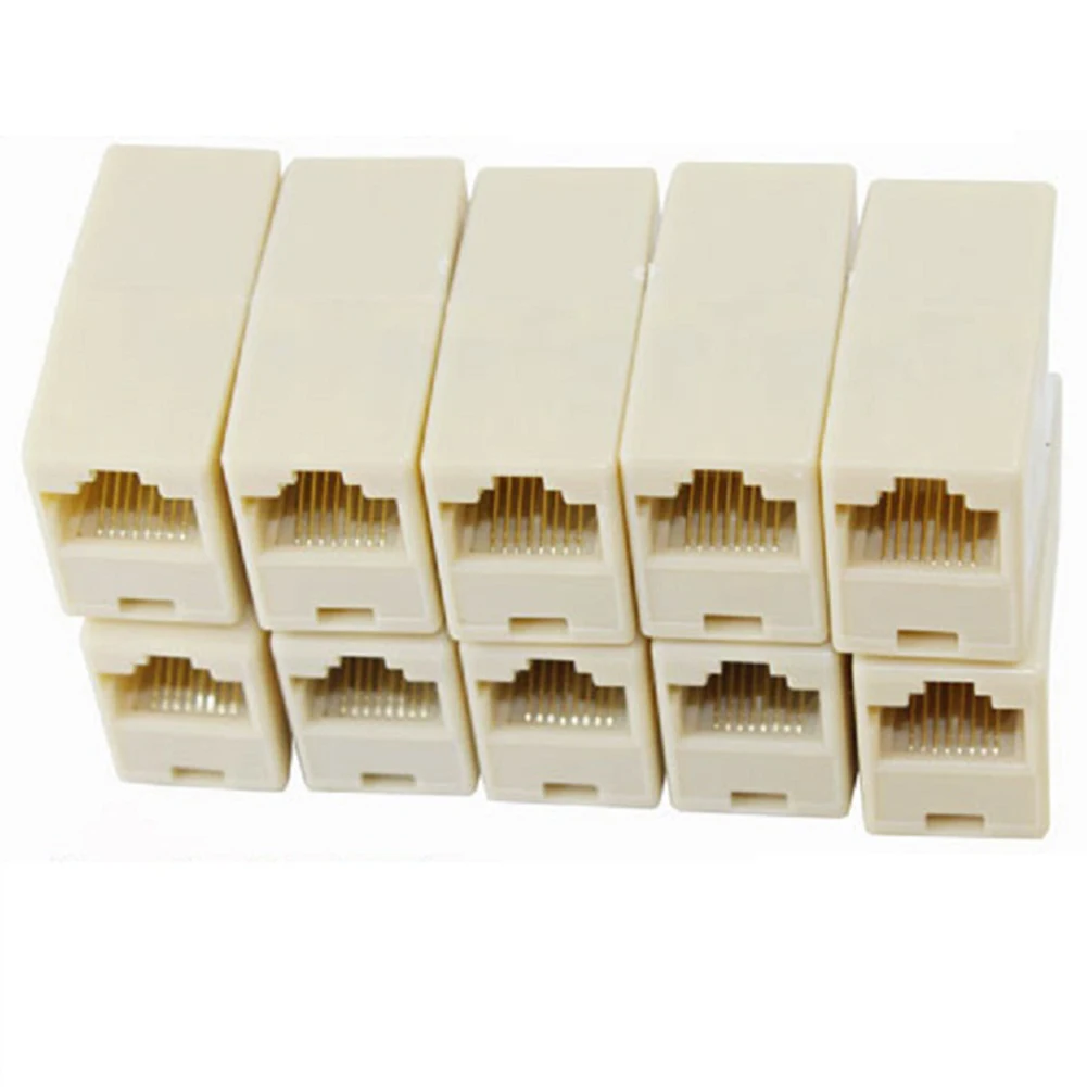 

10pcs Network Ethernet Lan Cable Joiner Bilateral 8 Pins Coupler Connector RJ45 Computer Netwoerk Connection Adapters