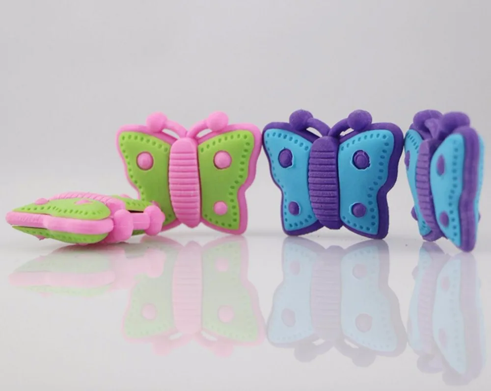 Butterfly Shape 3D Eraser Creative Cartoon Rubber Environmental Student