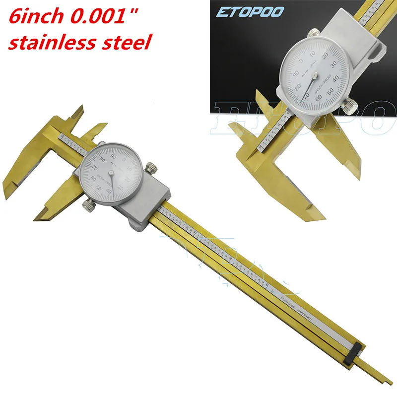 Description Picture 2 of item150mm 0.02mm Shock proof Dial Caliper 0-150mm 6inch 0.001" Dial Vernier Caliper micrometer thickness gauge