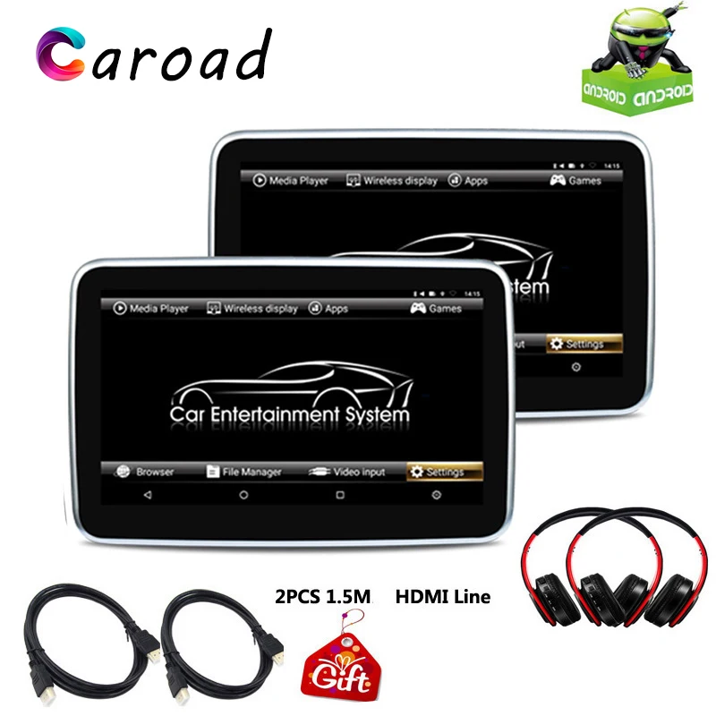 Caroad 10 1 дюймов Android 6 0 Автомобильный подголовник Mp5 Монитор IPS сенсорный экран HD 1080P