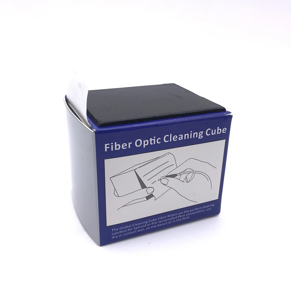 

Fiber optic connector cleaning wipes fiber optic cleaning cube