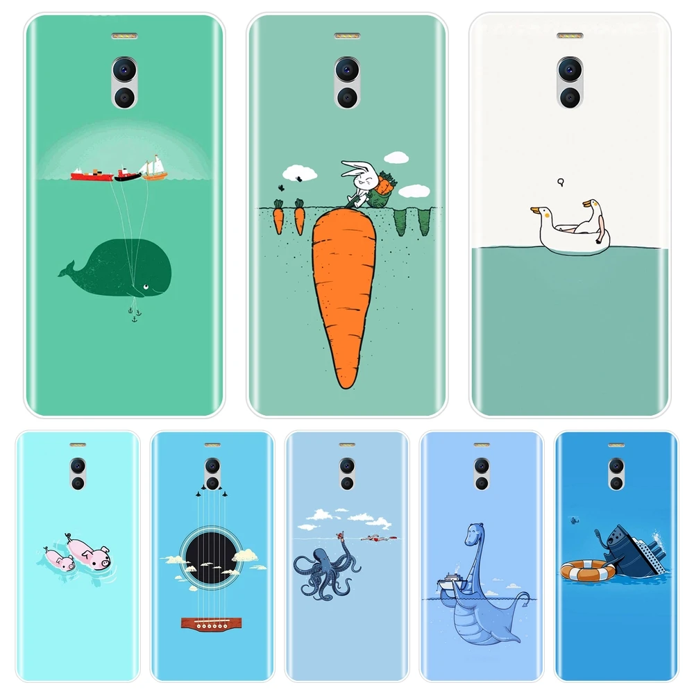 

Pig Rabbit Blue Silicone Phone Case For Meizu M6 M5 M3 M2 Note Soft Back Cover For Meizu M2 M3 M3S M5 M5C M5S M6 M6S M6T Case