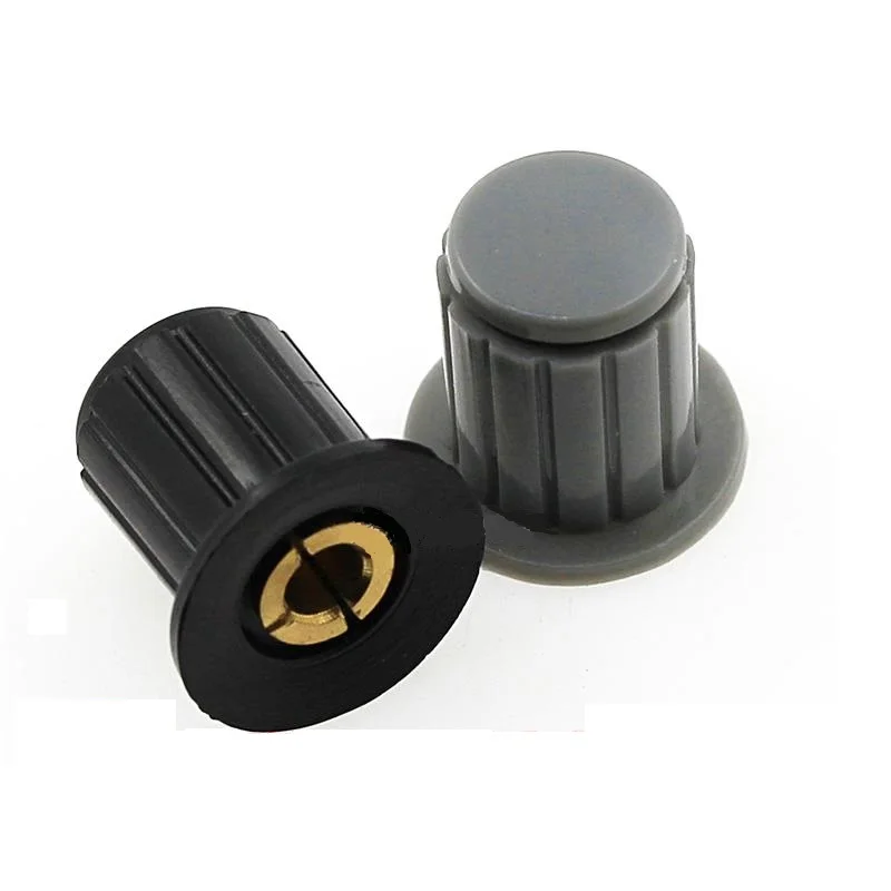 

5pcs Black Grey Potentiometer Knob Caps Plastic Copper For 4mm Shaft Hole Plastic Volume Control