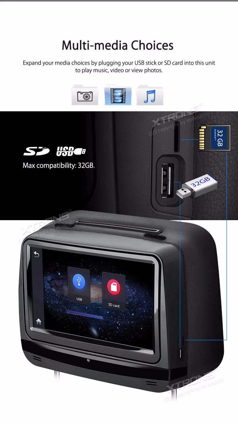 Flash Deal One Pair 9" Touch Screen Headrest Car DVD Car Headrest DVD Headrest Car Monitor DVD with HDMI Port & Adjustable Viewing Angles 10