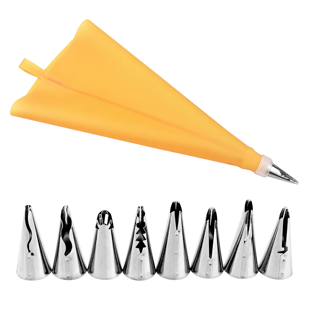 8pcs Stainless Steel Cream Nozzle Set DIY Cake Decorating Tips Set