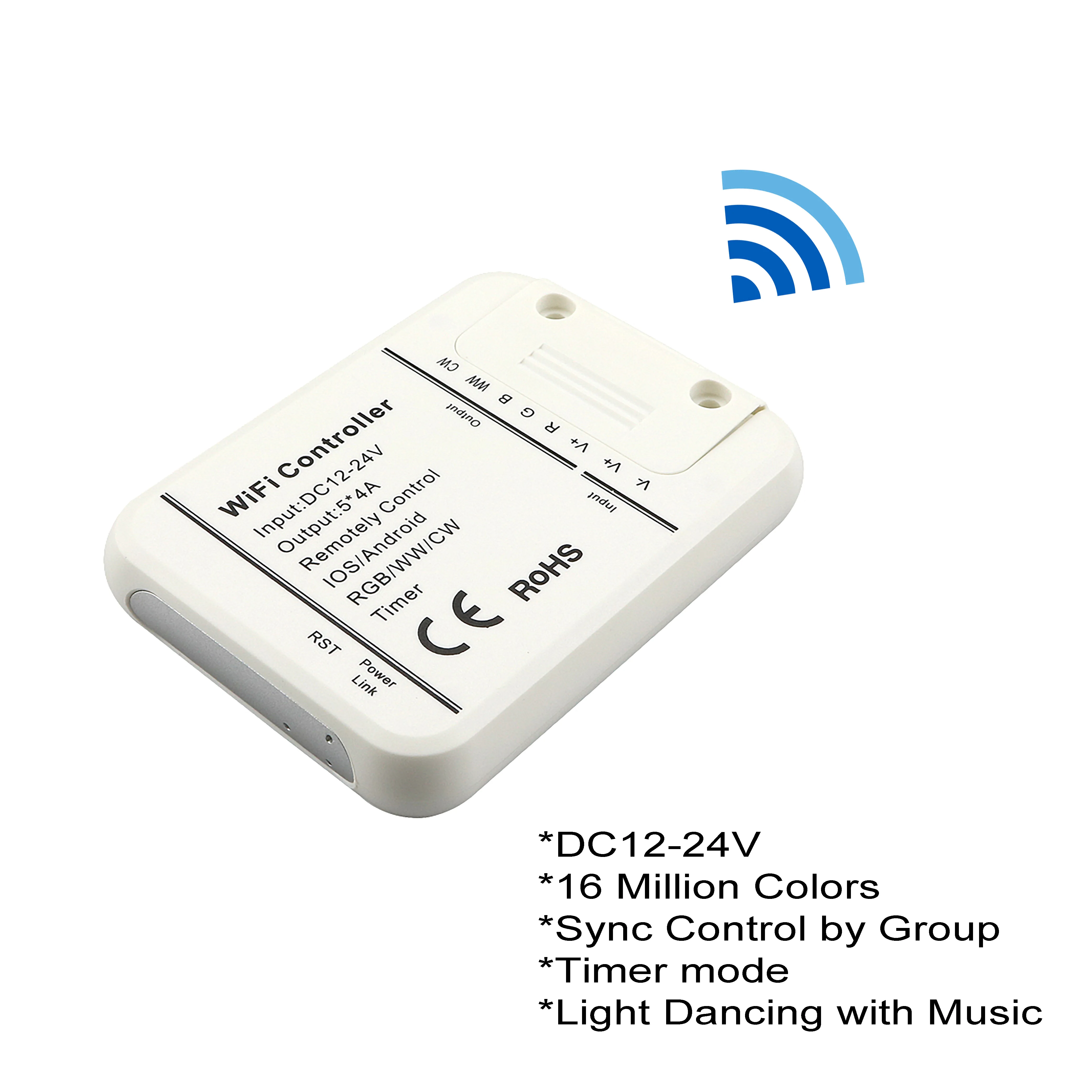 Светодиодный контроллер RGB/WW/CW Wifi 4A * 5CH 16 миллионов цветов управление смартфоном