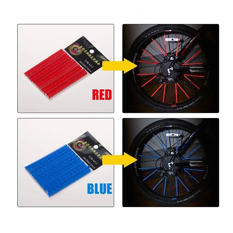 12pcs Cycling Wheel Spoke Reflector Bike Bicycle Reflective Mount Clip Tube NEW