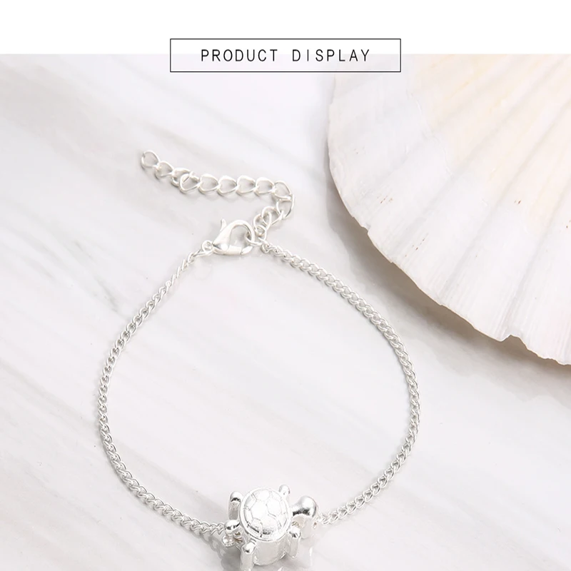 Qevila Bohemian Summer Beach Turtle Jewelry Ankle Bracelets Sexy Turtle Pendant Anklets For Women Sandals On the Leg Chain Foot  (7)