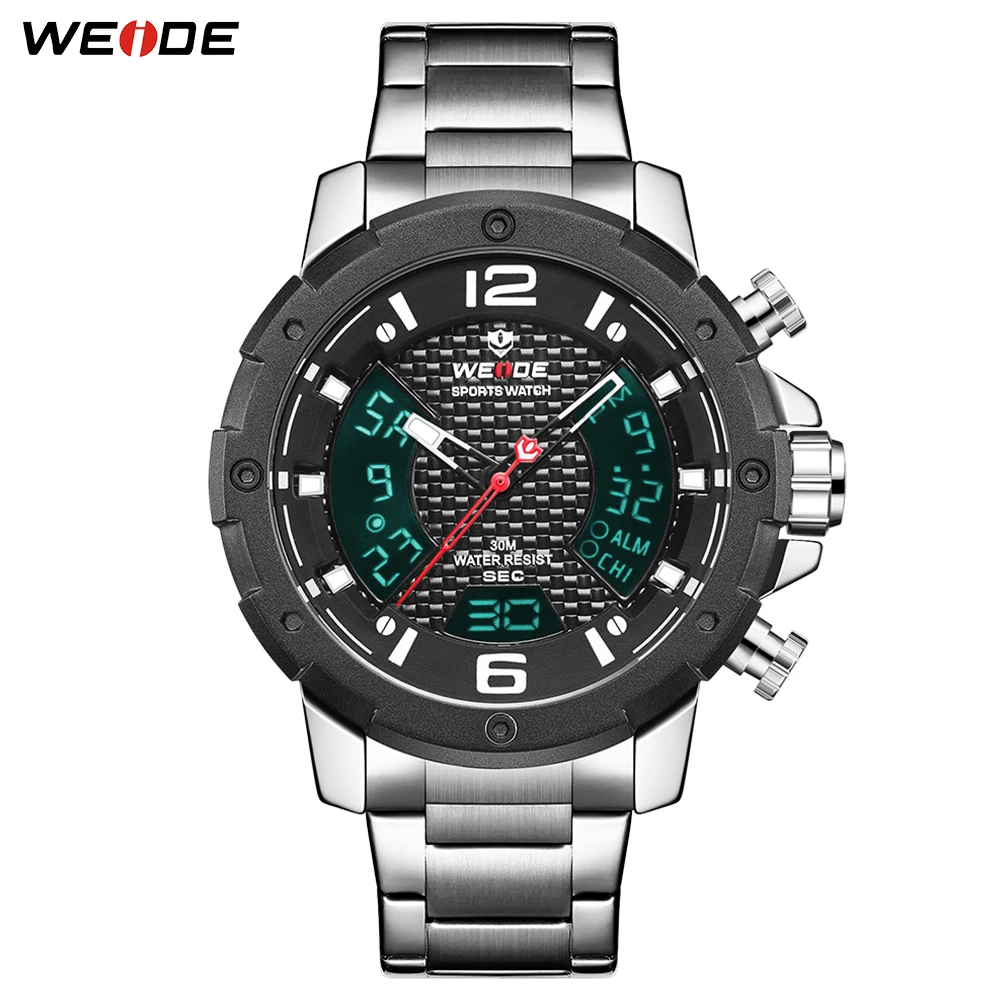 WEIDE Мужская Спортивная модная модель аналоговый ЖК кварцевые часы для мужчин t