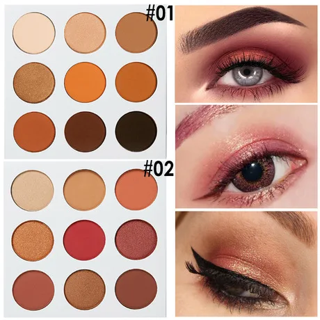 Матовая палитра теней для век flossy Sunflower Make Up Eye Shadow 9 цветов макияж тени для век с блестками Палетка косметика